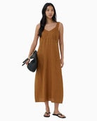 Part Two Botille Dress in tan front view
