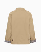 Part Two boxy cotton blend jacket with check cuffs, flat lay back view – Áines Boutique