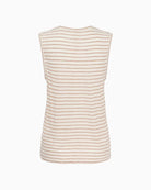 Part Two Brianie Top in beige stripe back view