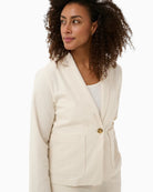 Part Two BriddiPW Casual Jacket cream textured fabric detail