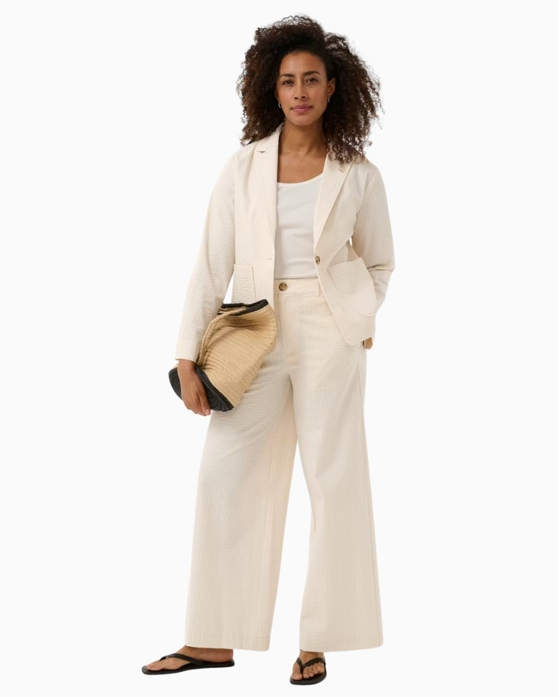 Part Two BritaPW Trousers in cream model full length view