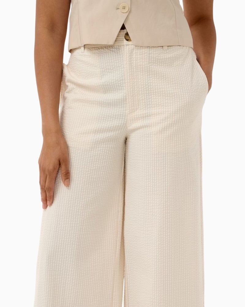 Part Two BritaPW Trousers in cream waistband detail