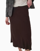 Part Two CandicePW Skirt in Brown close-up detail