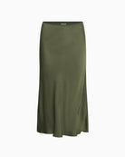Part Two Candice Skirt in Khaki elasticated waistband detail