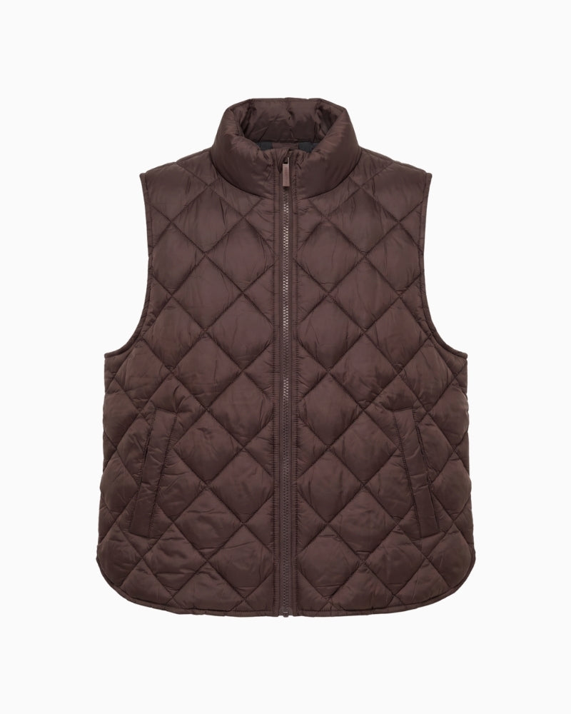Part Two CarlotaPW Warm Vest in Brown front view