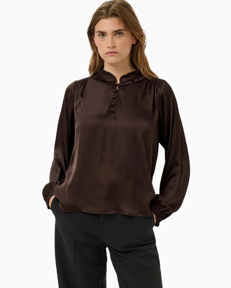 Part Two CaterinaPW Blouse in Brown front view