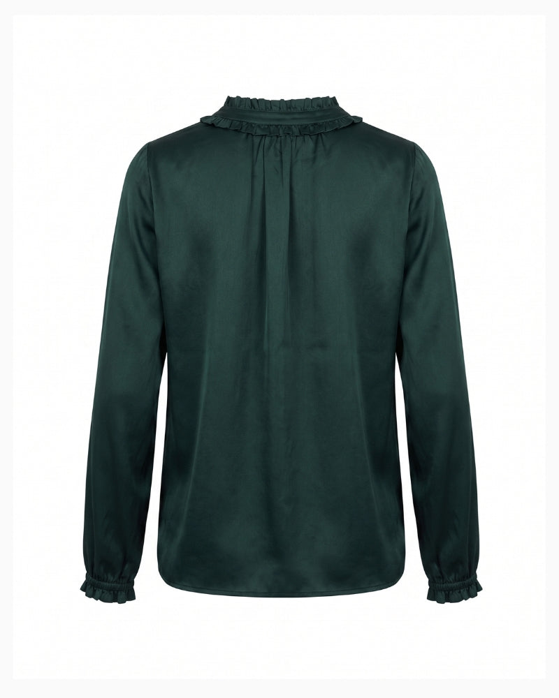 Part Two CaterinaPW Blouse in forest green back detail