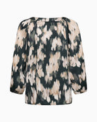Part Two CatinPW Blouse in forest green back view