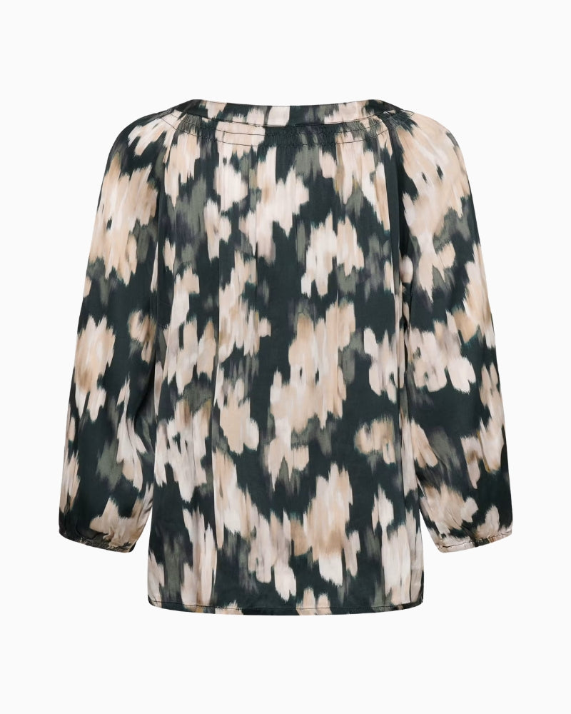 Part Two CatinPW Blouse in forest green back view