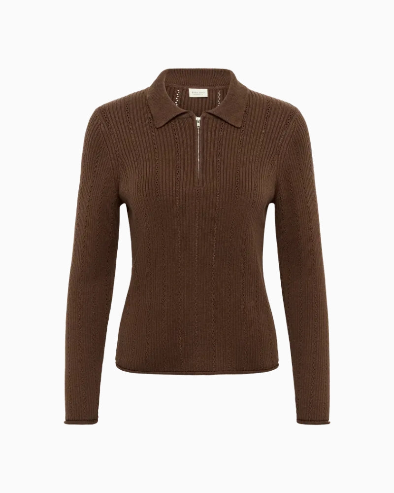 Part Two CharleyPW Pullover in Tan front view