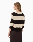 Part Two Charlott PW Pullover in cream and brown back view
