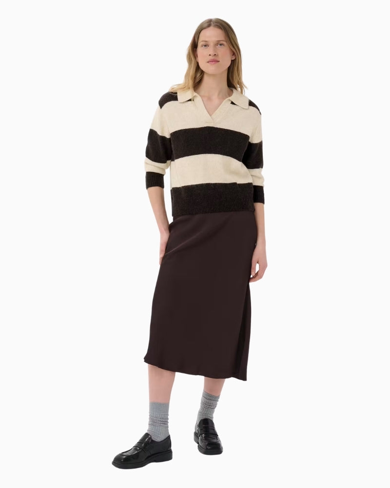 Part Two Charlott PW Pullover in cream and brown styled view