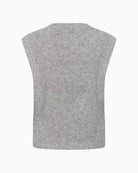 Part Two CharlyePW Waistcoat in Medium Grey Melange textured knit detail