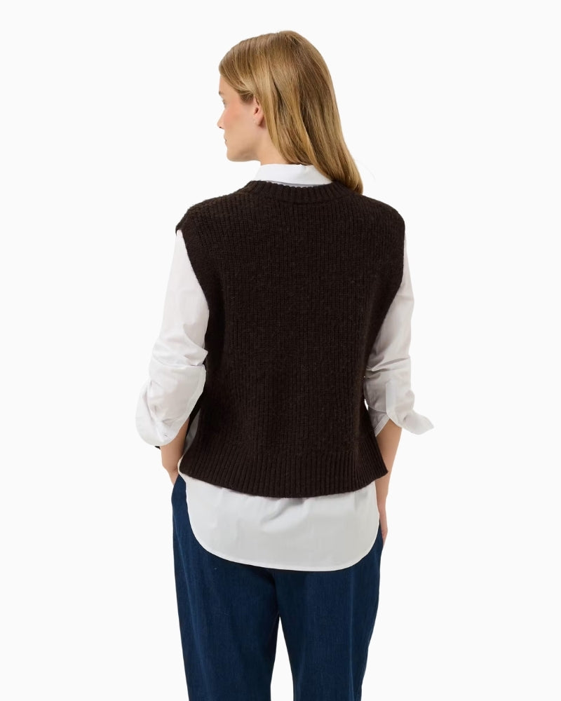 Part Two CharlyePW Waistcoat in brown back view