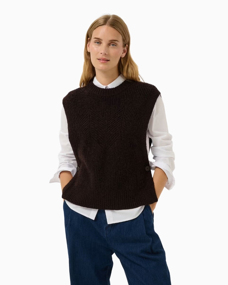 Part Two CharlyePW Waistcoat in brown front view