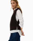 Part Two CharlyePW Waistcoat in brown side view