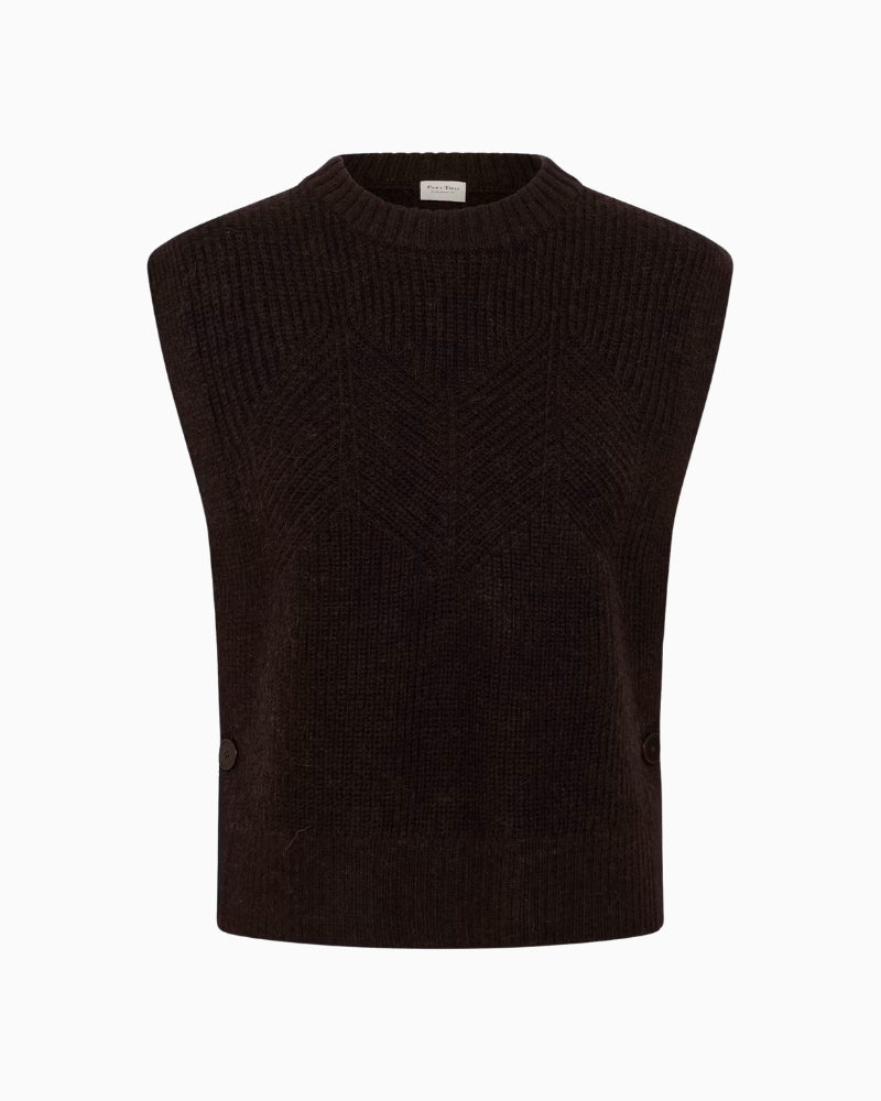 Part Two CharlyePW Waistcoat in brown textured knit detail