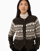 Part Two Charmaine PW Cardigan in brown button placket detail