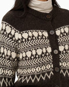 Part Two Charmaine PW Cardigan in brown round neckline detail