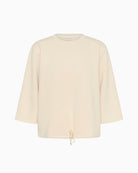 Part Two Chelsey Sweatshirt in Oatmeal adjustable drawstring hem detail