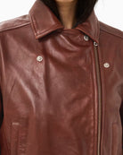 Part Two CimmiePW Jacket in Brown Out angled zip and collar detail