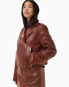 Part Two CimmiePW Jacket in Brown Out front lookbook view