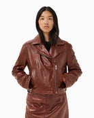 Part Two CimmiePW Jacket in Brown Out front view