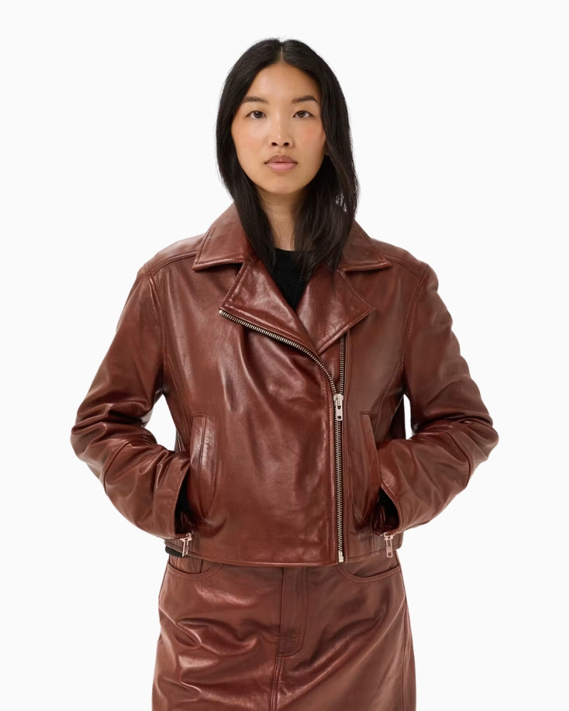 Part Two CimmiePW Jacket in Brown Out front view