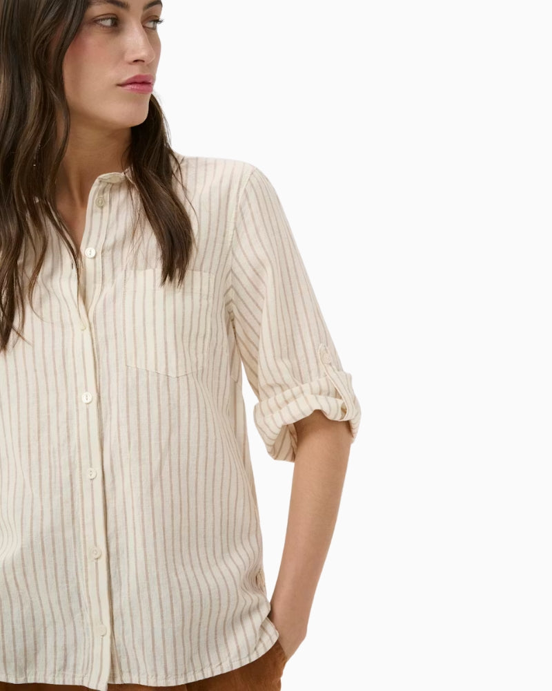 Part Two CindiePW Shirt in natural chest pocket detail