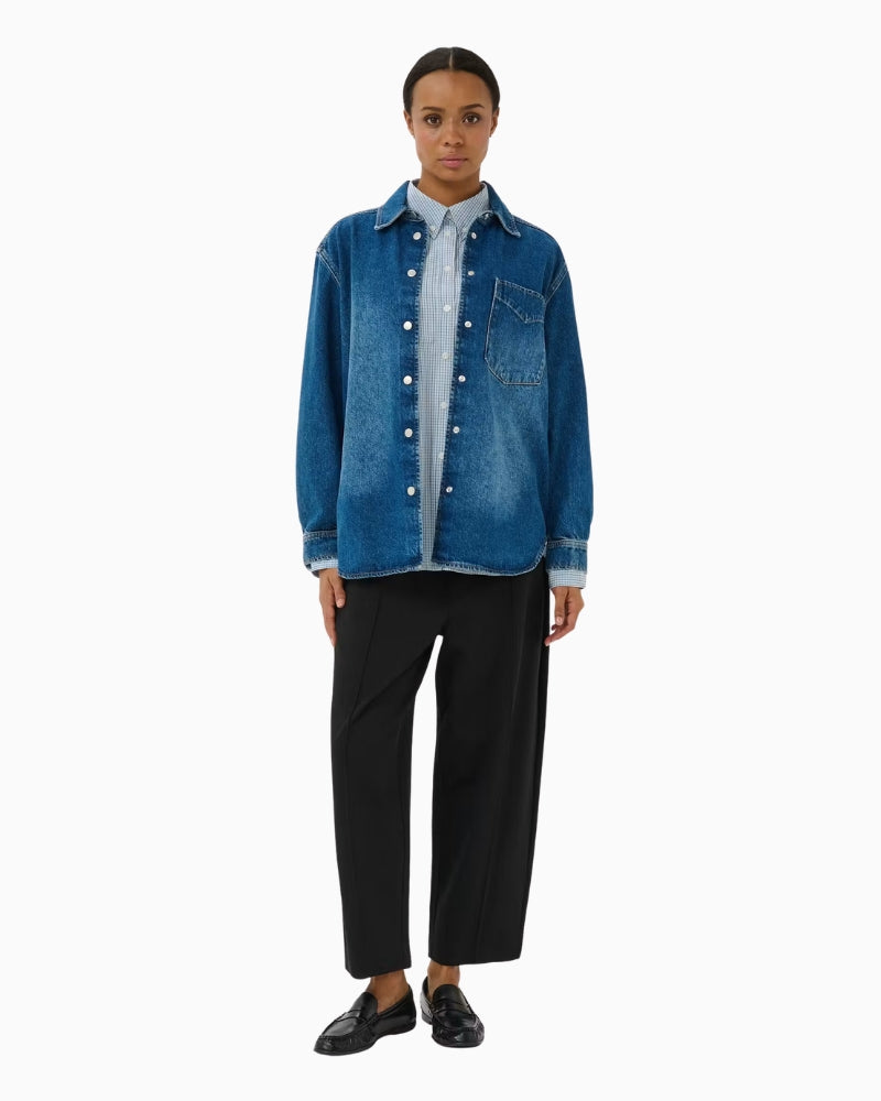 Part Two Colisa Barrel Trousers in Black styled view