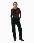 Part Two ColleenPW Trousers in forest green corduroy detail