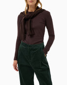 Part Two ColleenPW Trousers in forest green waistband detail