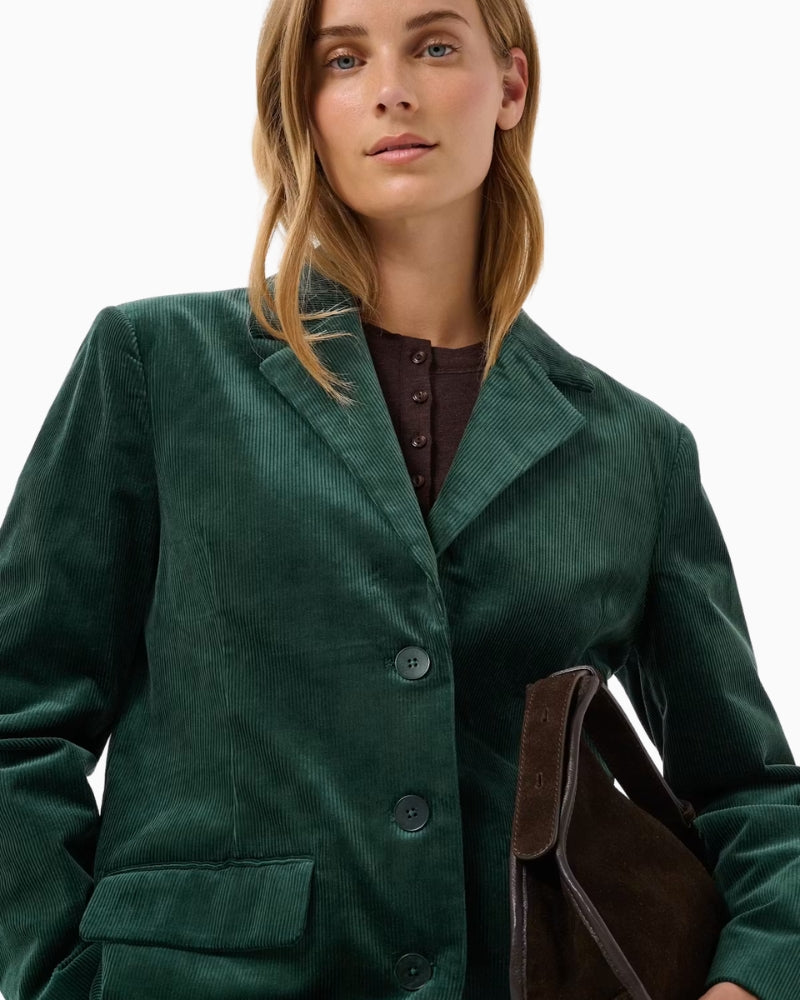 Part Two ConjaPW Blazer in Forest Green button detail