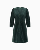 Part Two CorinnaPW Dress in Forest Green corduroy texture detail