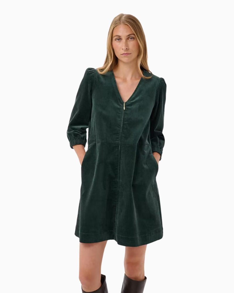 Part Two CorinnaPW Dress in Forest Green front view