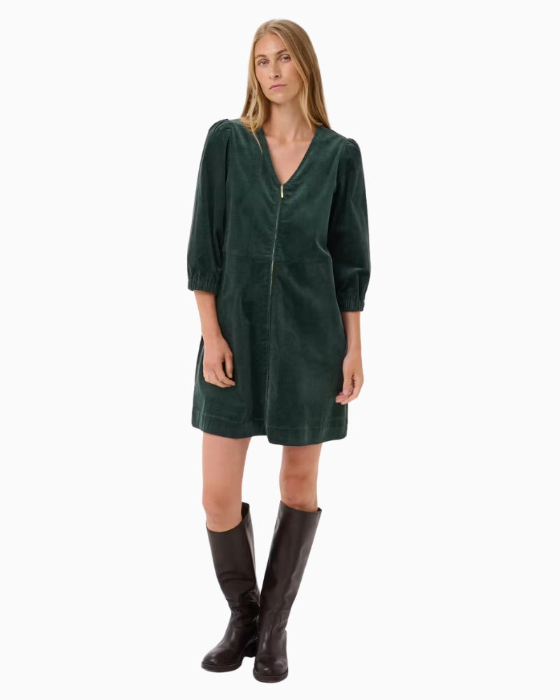 Part Two CorinnaPW Dress in Forest Green styled view
