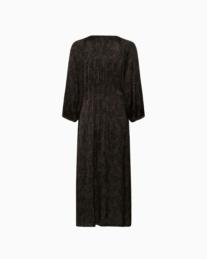 Part Two Deedee Dress in Brown Gradient Flower back view