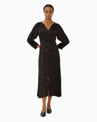 Part Two Deedee Dress in Brown Gradient Flower front view