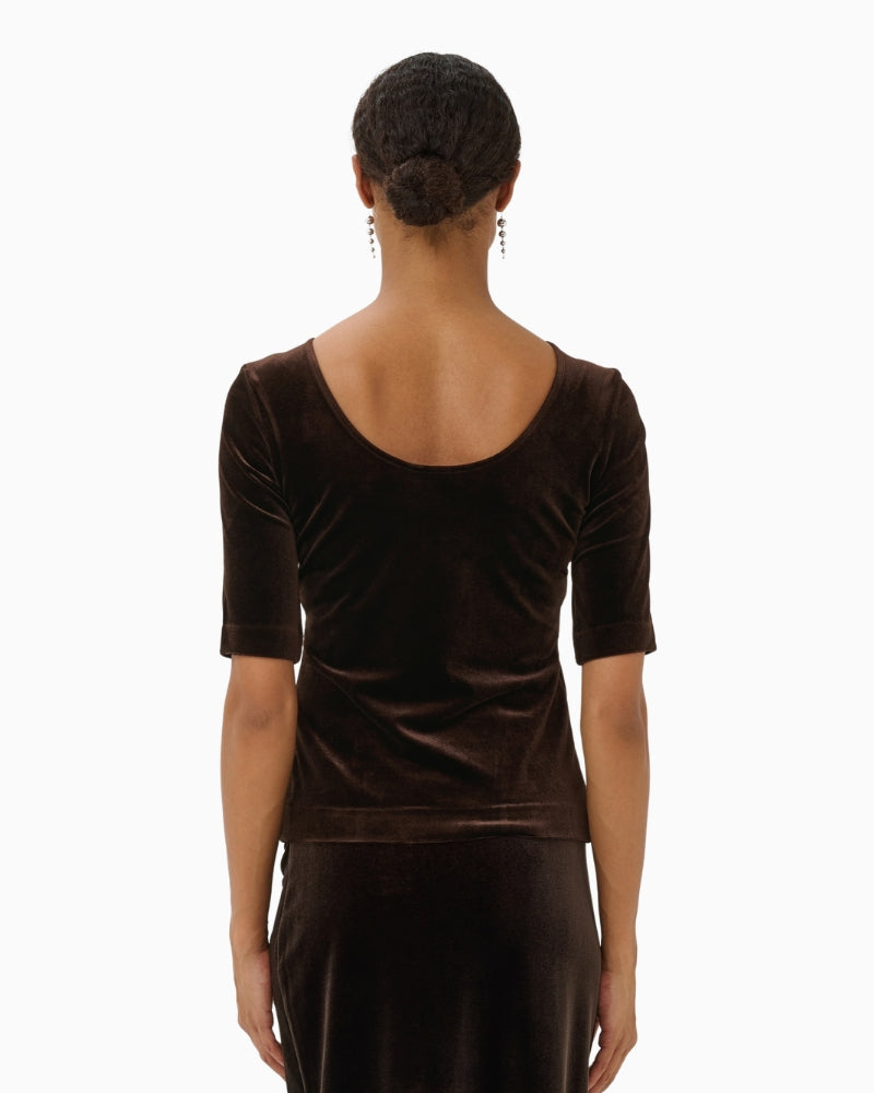 Part Two Diddi T-Shirt in Mole brown back detail