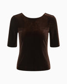 Part Two Diddi T-Shirt in Mole brown half-length sleeve detail