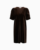 Part Two Didem Dress in brown centre seam detail