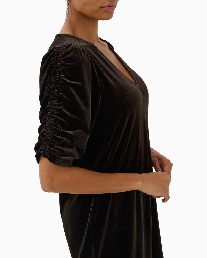 Part Two Didem Dress in brown side view