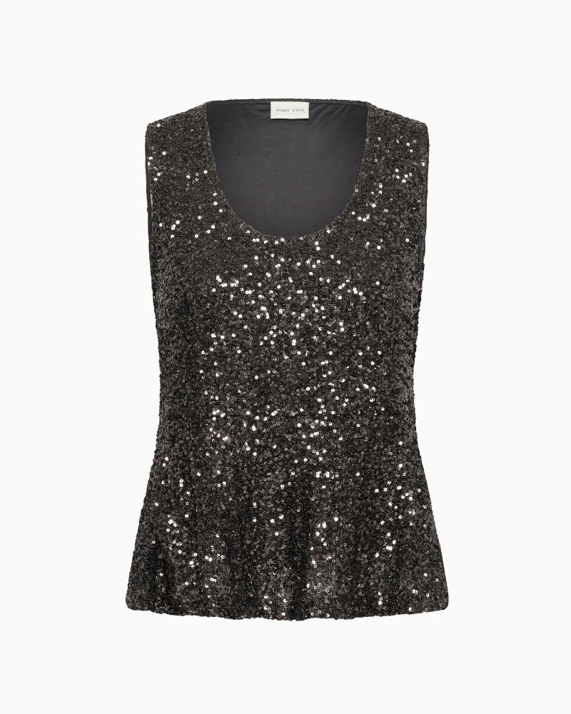 Part Two Diine Top in black front view