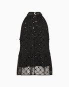 Part Two Dirtsa Top in black with placed sequins back view