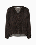 Part Two Doaa Blouse in Brown Gradient Flower front view