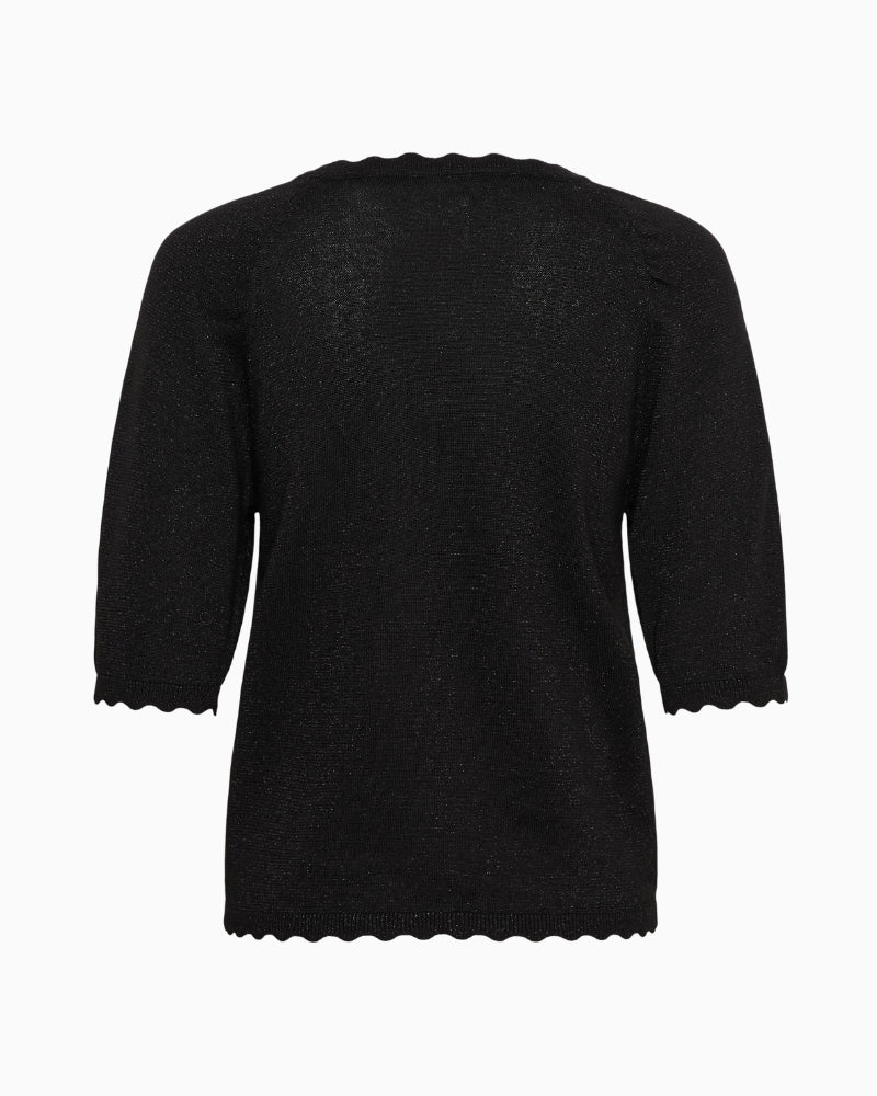 Part Two Dot Short Sleeve Jumper in black back view