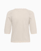 Part Two Dot Short Sleeve Jumper in cream back view