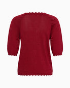 Part Two Dot Short Sleeve Jumper in red back view