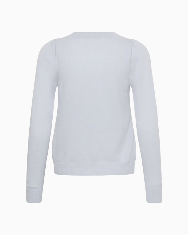 Part Two EvinaPW Cashmere Pullover in pale blue back view