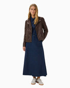 Part Two Frances Leather Jacket in Brown front view
